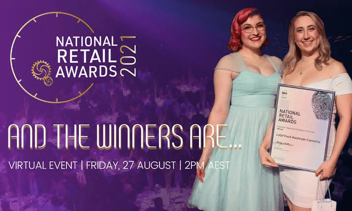 National Retail Awards 2021 virtual event promotional artwork advertising the awards ceremony on Friday 27 August.